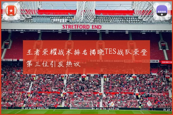 王者荣耀战术排名揭晓TES战队荣登第三位引发热议